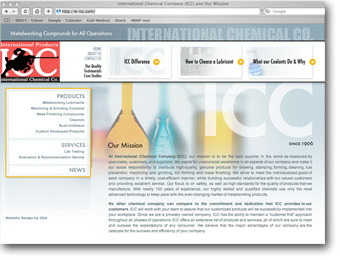 website design for Int'l Chemical Co.